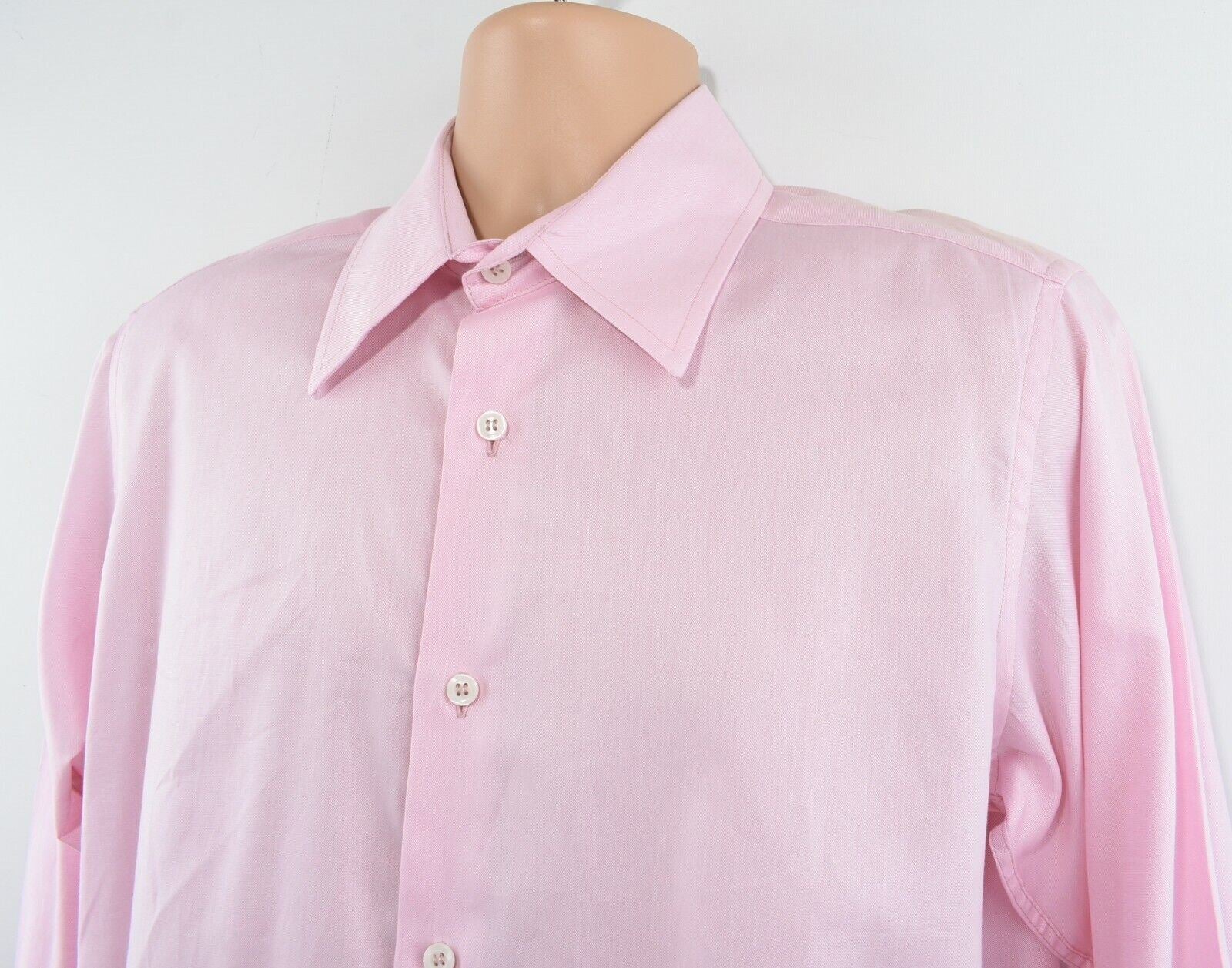 PRIVATE WHITE V.C. Men's Pink Long Sleeve Shirt, Handmade in England, size XL