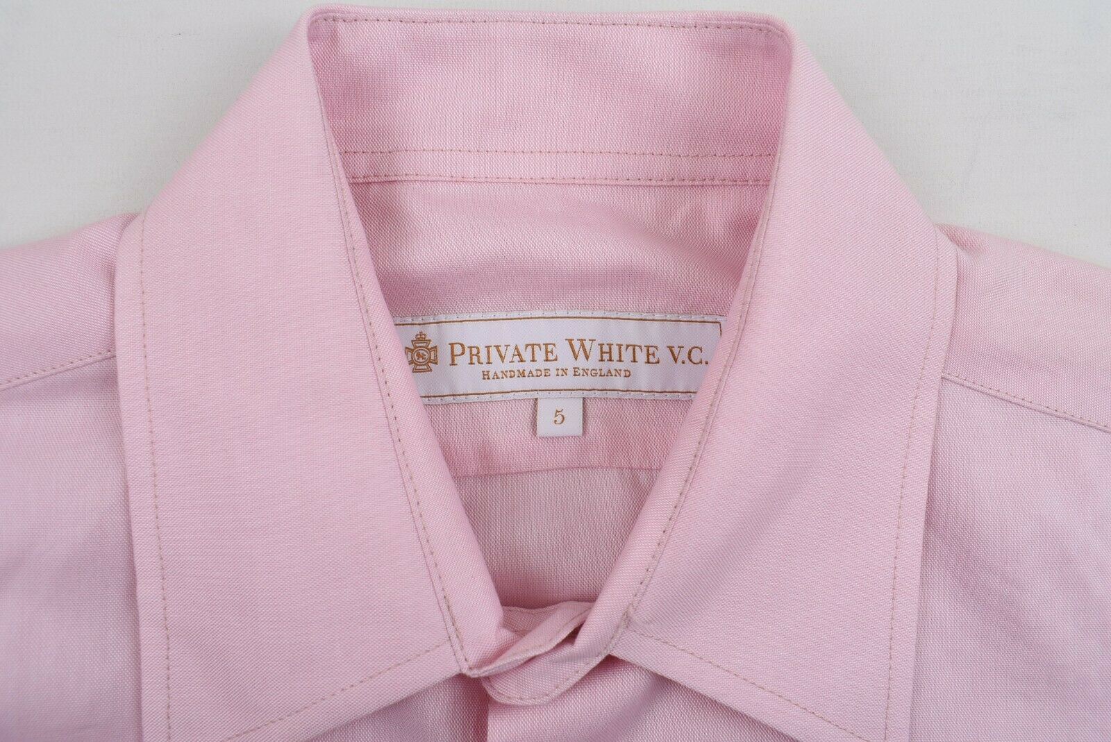 PRIVATE WHITE V.C. Men's Pink Long Sleeve Shirt, Handmade in England, size XL