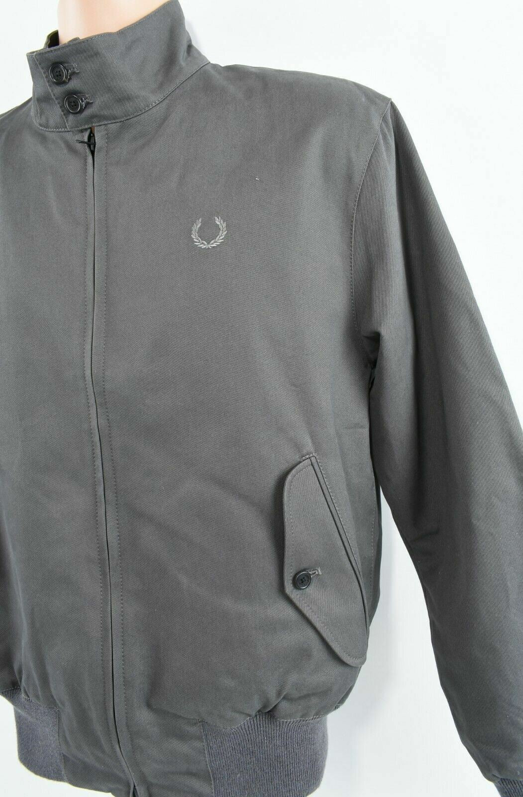 FRED PERRY Men's Cotton Jacket, Dark Olive Green, size XS chest 36"