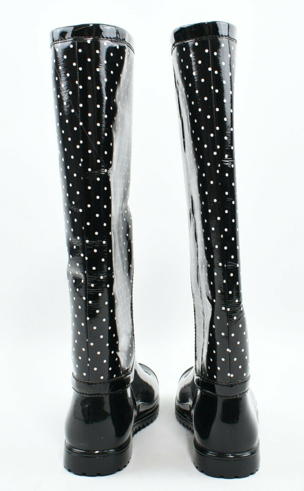 DOLCE & GABBANA Women's Black /White Polka Dot Wellington Boots, size UK 6.5