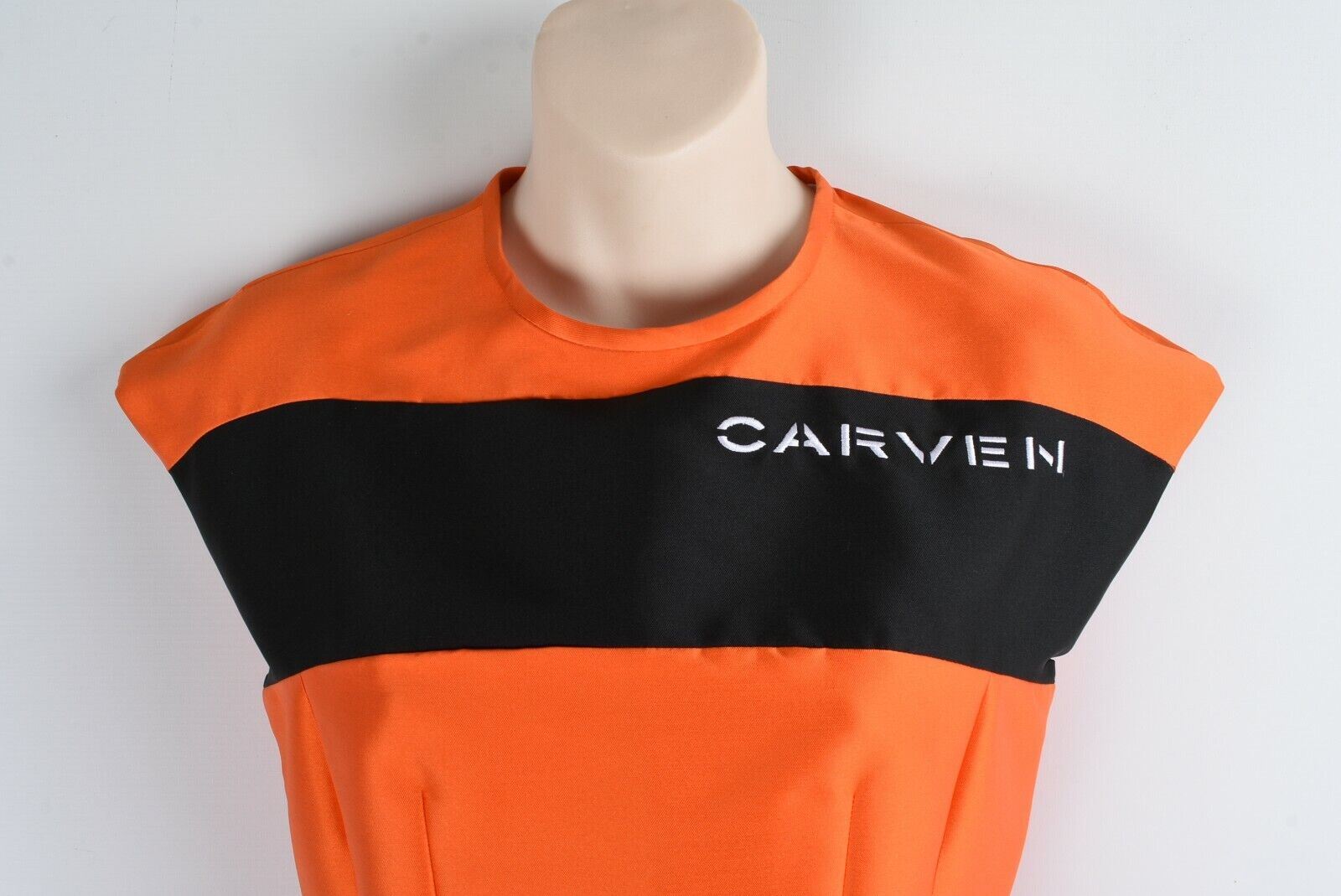 CARVEN Women's Orange/Black Skater Dress, size UK 6