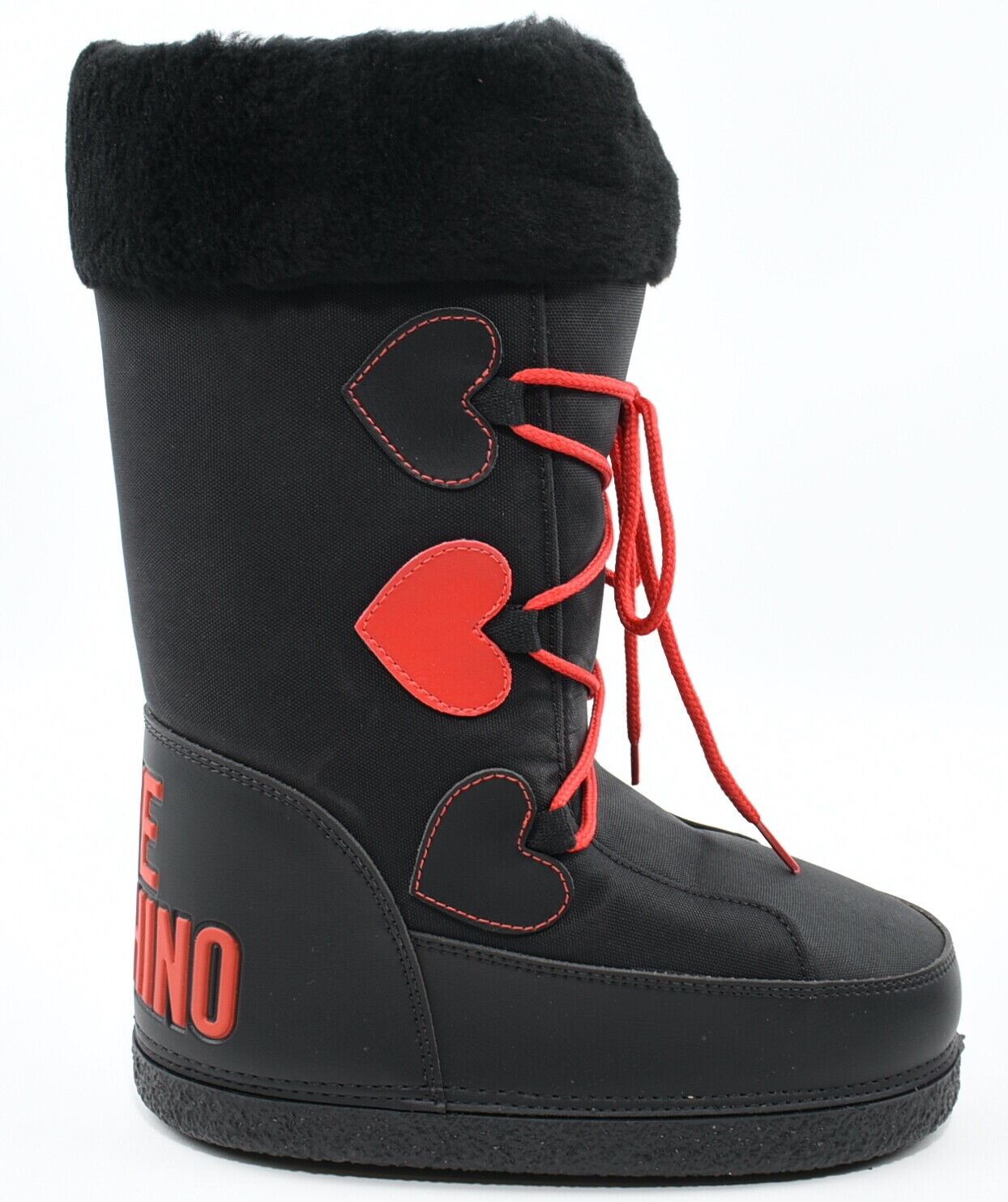 LOVE MOSCHINO - Women's Winter Snow Boots, Black/Red, size UK 3