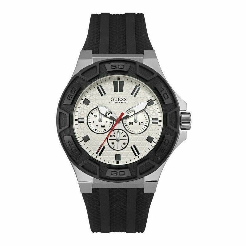 GUESS - FORCE Men's Chronograph Watch, Black Silicone Strap W0674G3