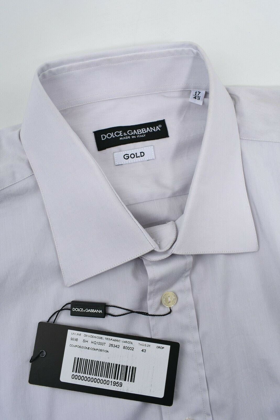 DOLCE & GABBANA Men's Long Sleeve Light Grey Shirt, size collar 17"