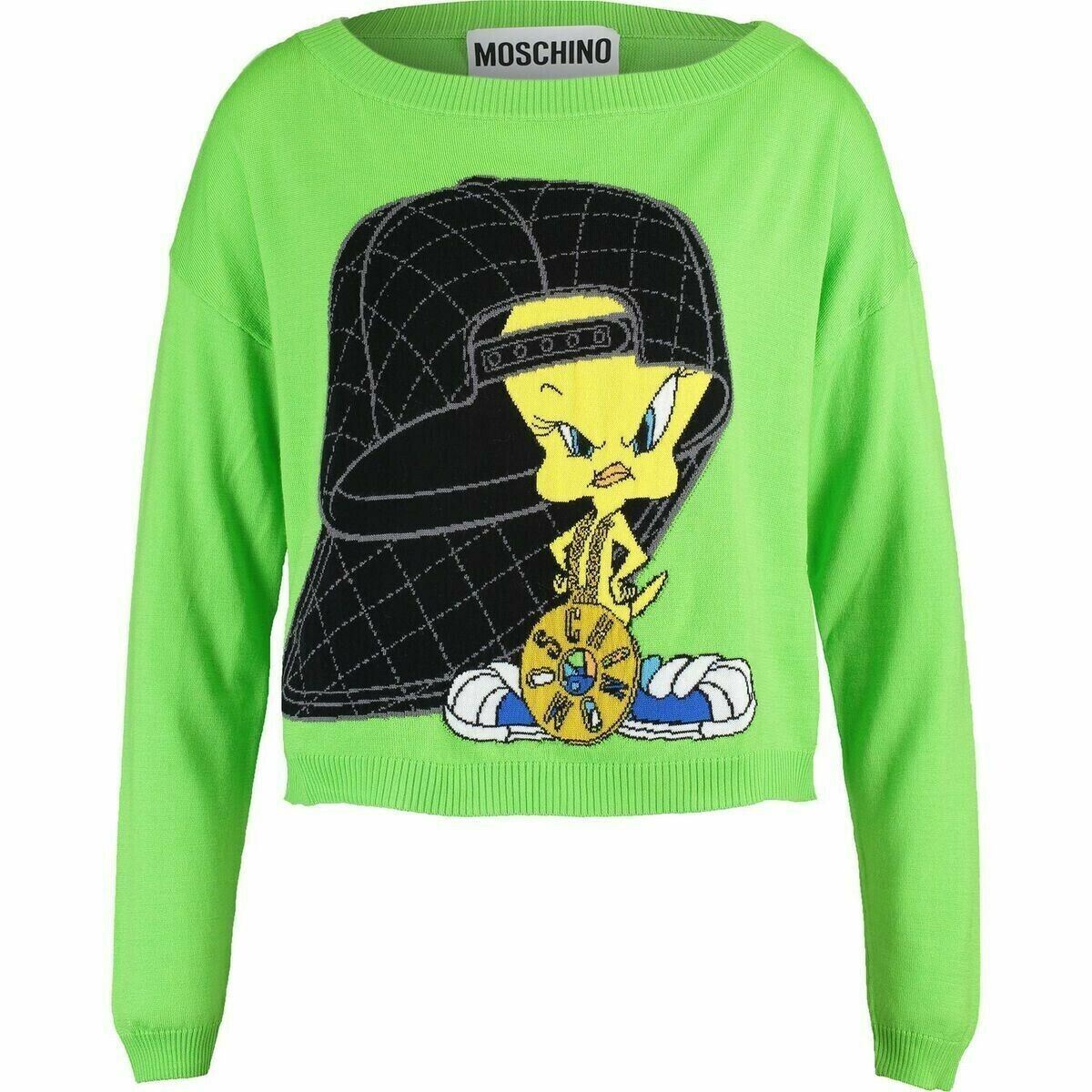 MOSCHINO COUTURE Women's TWEETY Cropped Jumper by Jeremy Scott, size UK 12