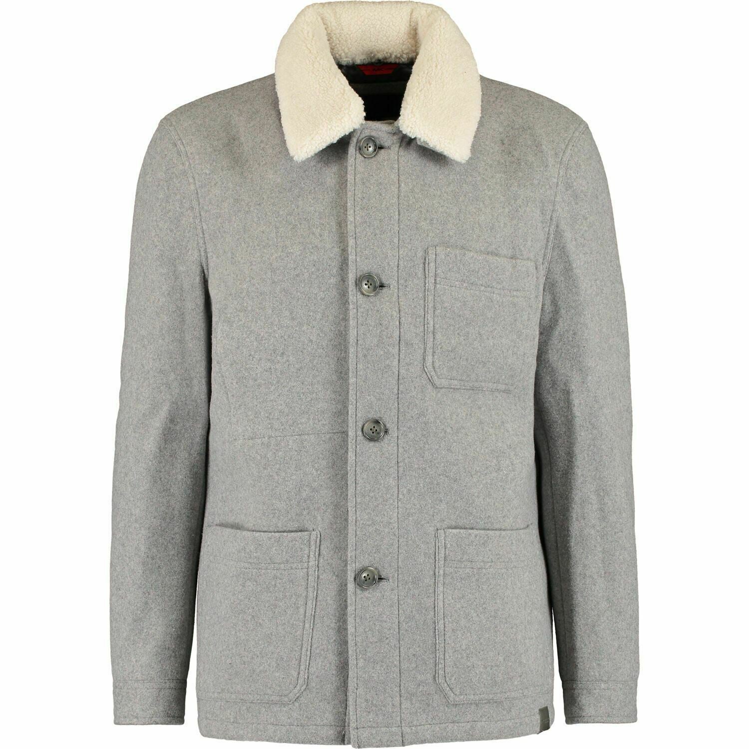 MICHAEL KORS Men's Wool Blend & Faux Shearling Collar Jacket Coat, Grey, size M