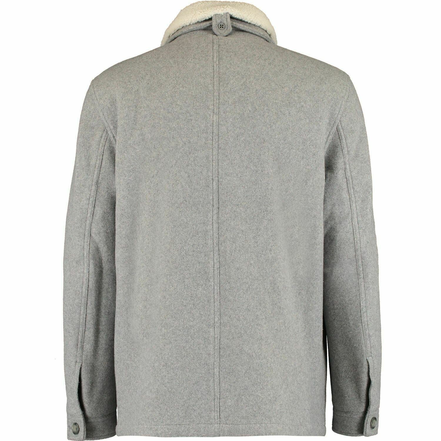 MICHAEL KORS Men's Wool Blend & Faux Shearling Collar Jacket Coat, Grey, size M