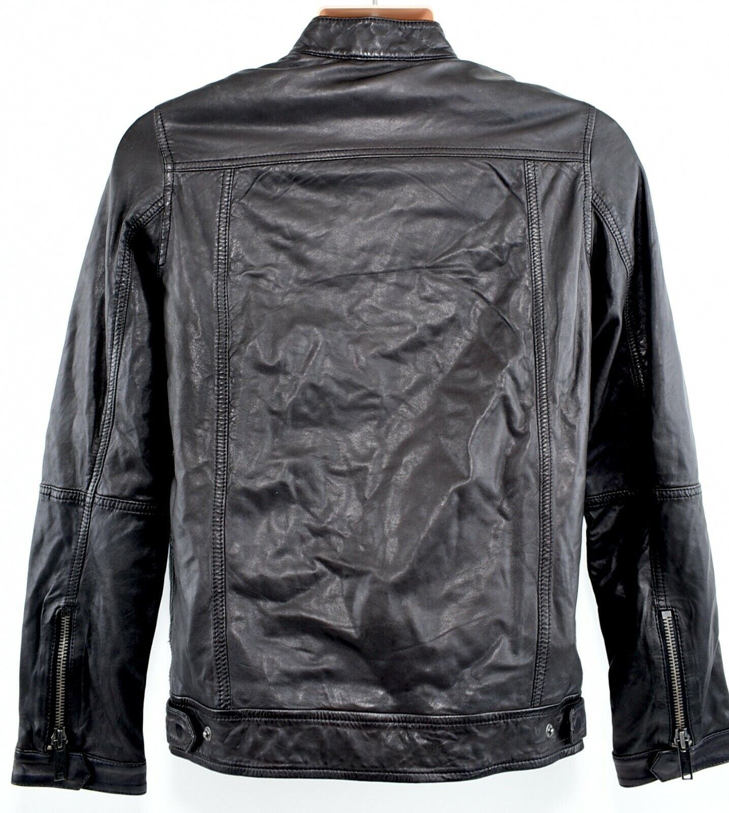 DKNY Men's Black Genuine Leather Jacket, size XS