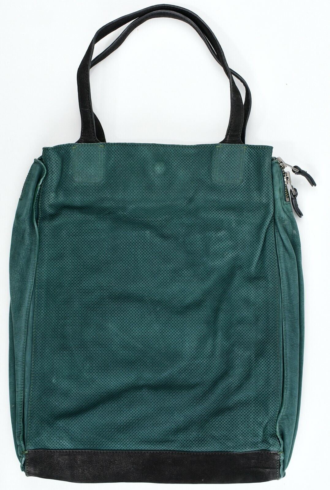 JEROME DREYFUSS - JASON Dark Green Genuine Leather Tote Bag / Handbag