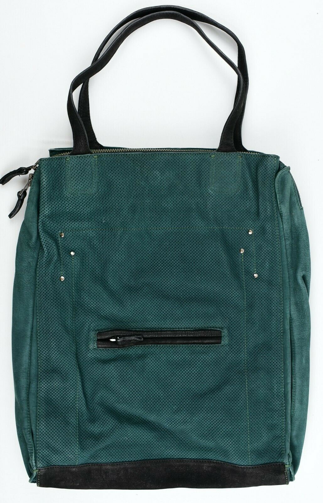 JEROME DREYFUSS - JASON Dark Green Genuine Leather Tote Bag / Handbag