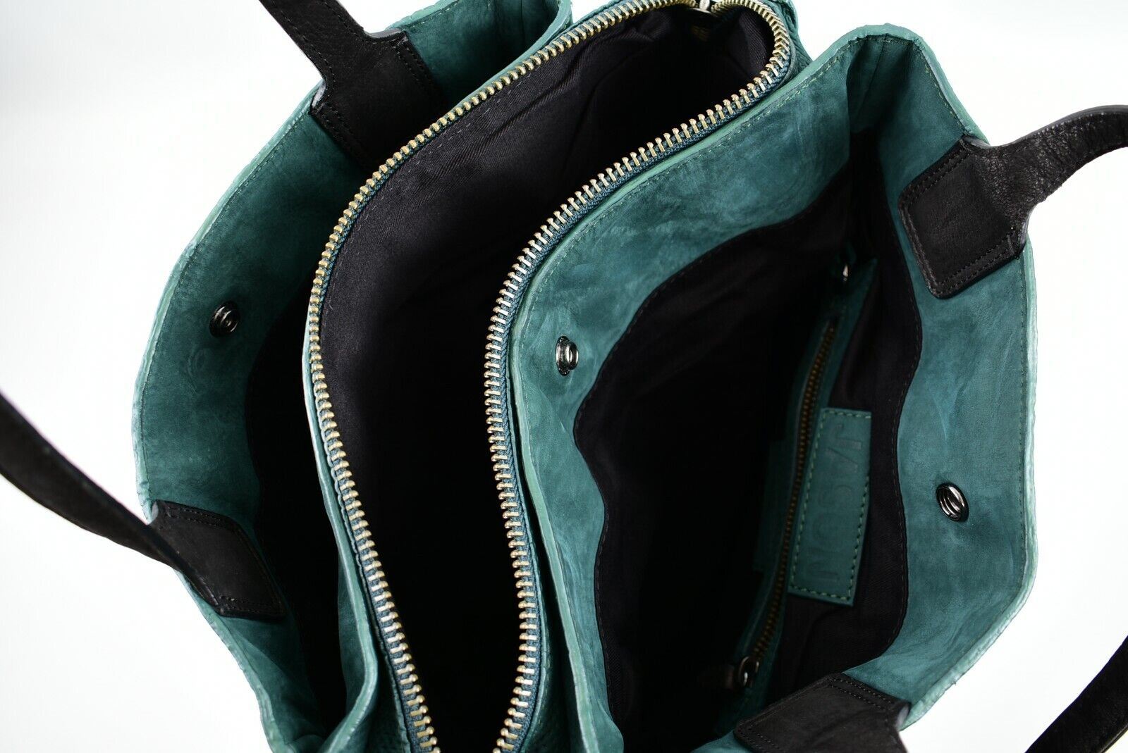 JEROME DREYFUSS - JASON Dark Green Genuine Leather Tote Bag / Handbag