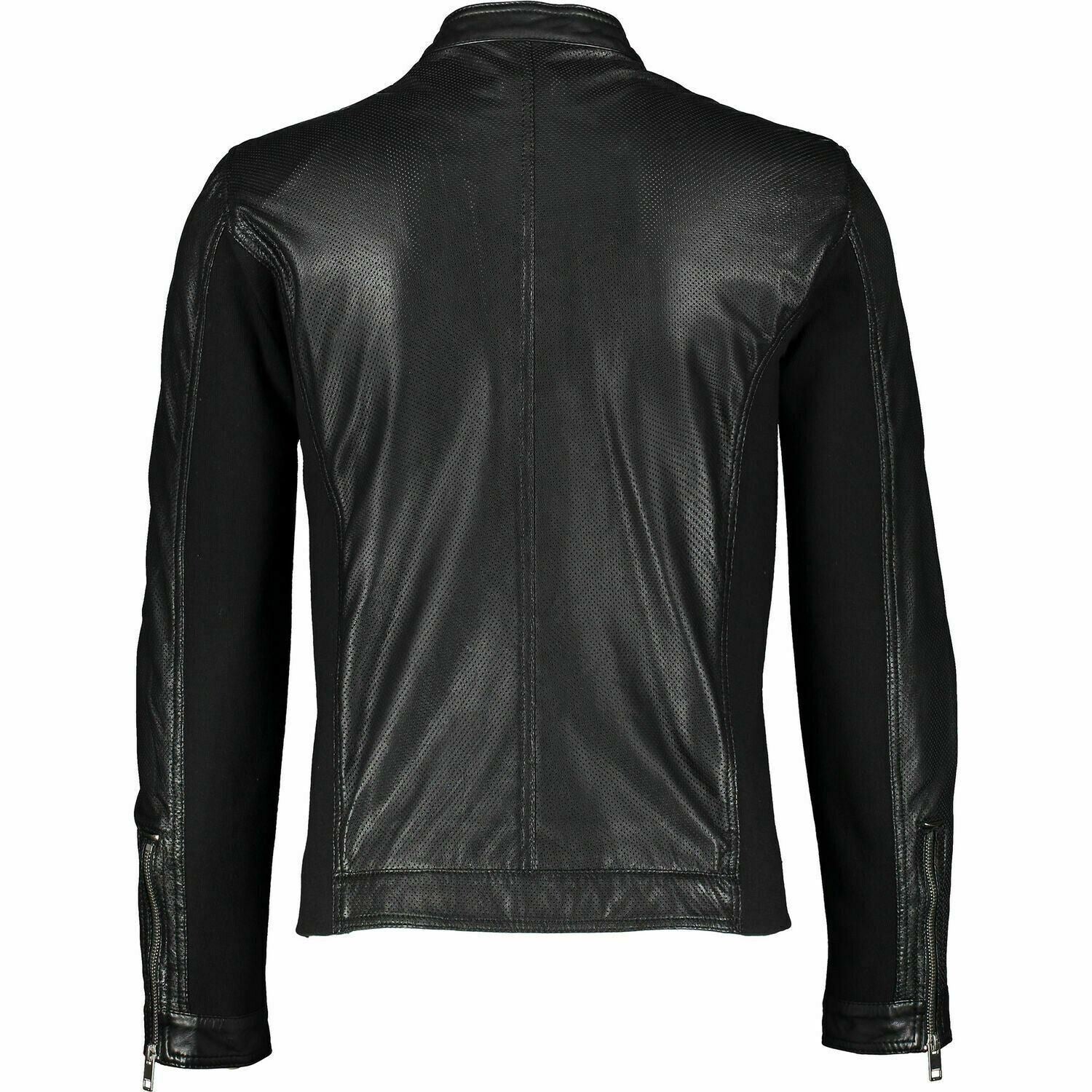 DIESEL Men's FRANKLIN Perforated Leather Jacket, Black, size L