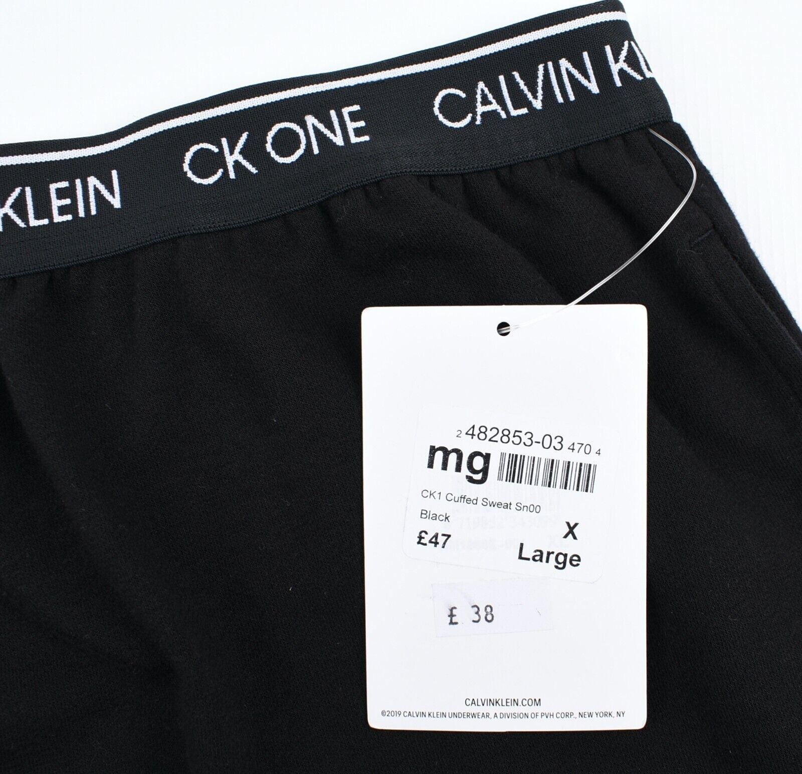 CALVIN KLEIN CK ONE Men's Cuffed Jersey Lounge Pants, Joggers, Black, size XL