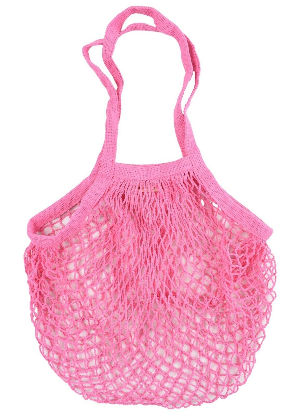 Pink Reusable Mesh Cotton Fruit/Vegetable Shopping Bag - 35x35cm