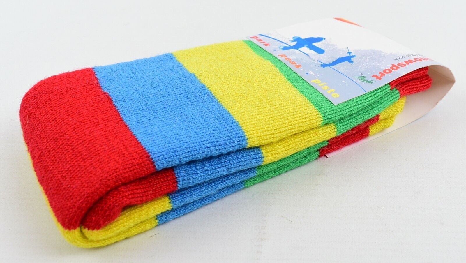 MANBI 14" Colourful Thermal Socks, Wool Blend (40% wool) UK kids size 6-12