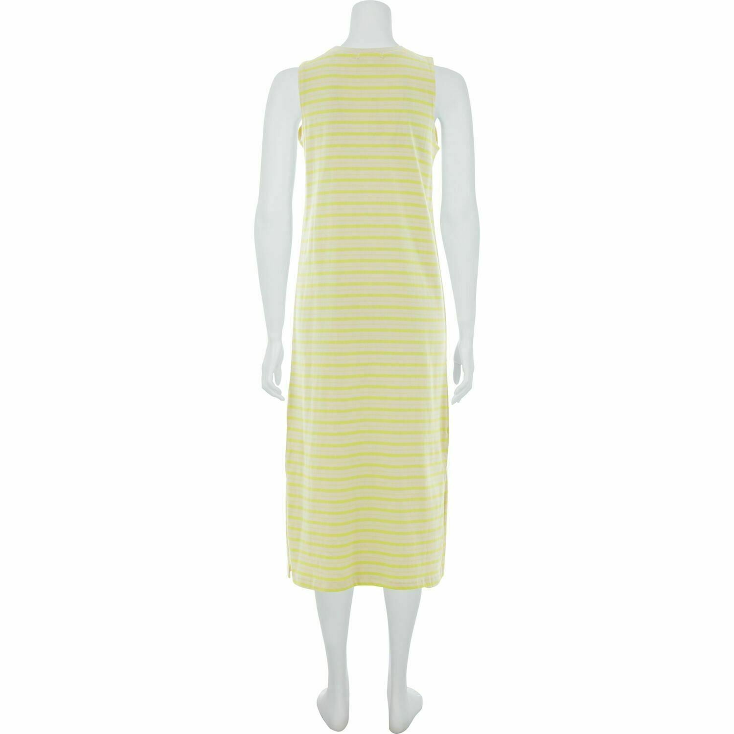 VANS Women's Mini Check Jersey Dress, Midi Length, Lemon Tonic, size S