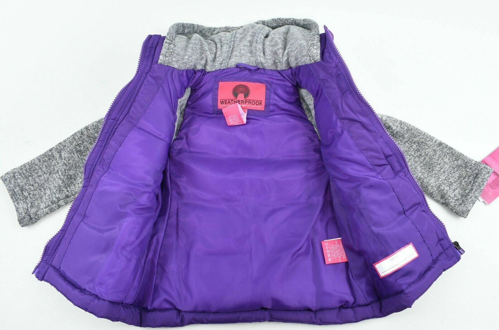 WEATHERPROOF Girls' Kids' Gilet Bodywarmer Jacket, Purple/Grey, size 4 years