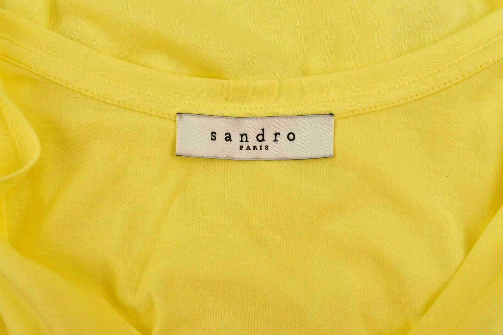 SANDRO Women's Yellow Tank Top with Lace, size UK 10