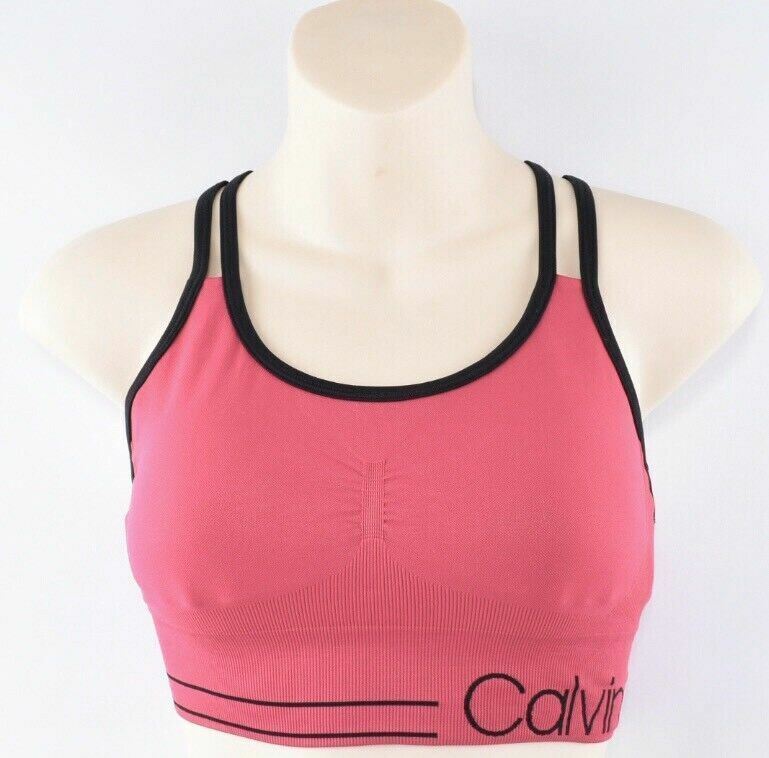 CALVIN KLEIN Women's Low Impact Sports Bra, Pink, size SMALL