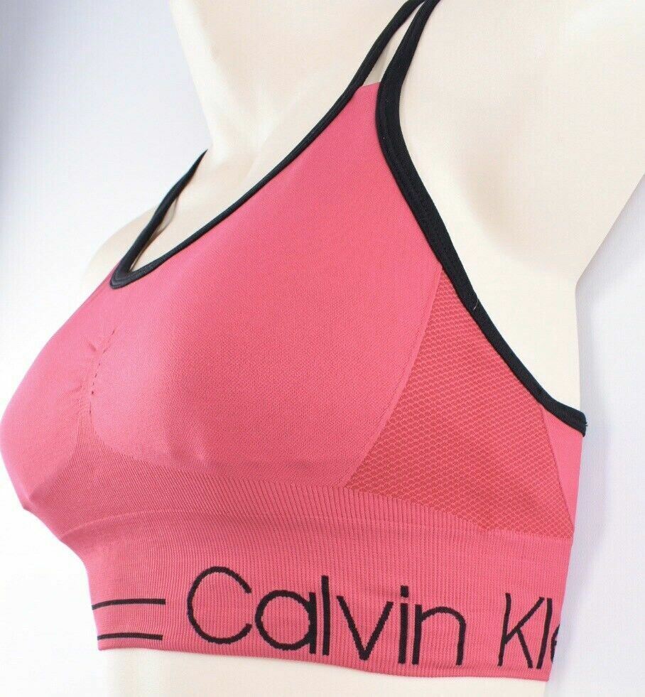 CALVIN KLEIN Women's Low Impact Sports Bra, Pink, size SMALL