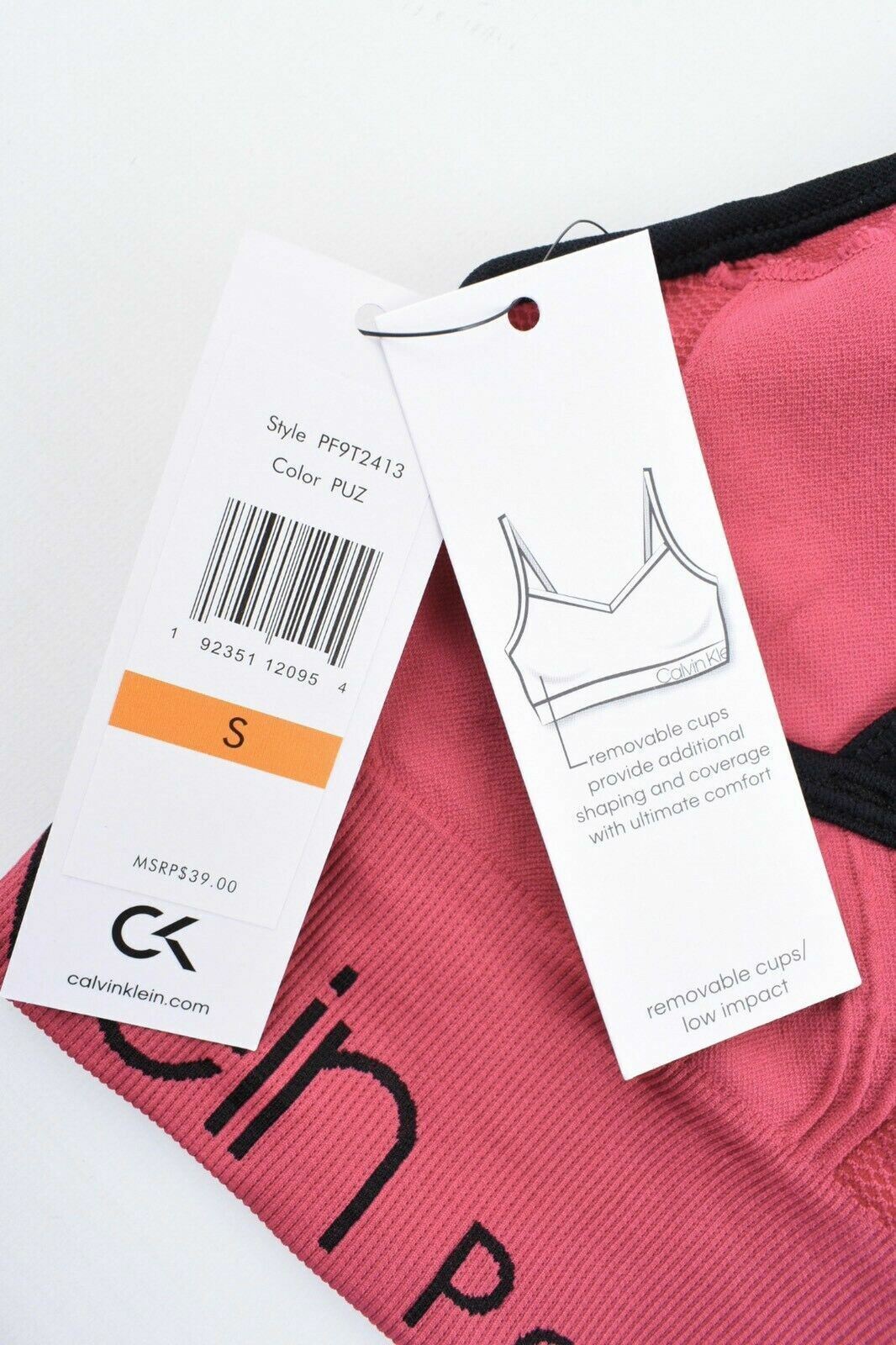 CALVIN KLEIN Women's Low Impact Sports Bra, Pink, size SMALL