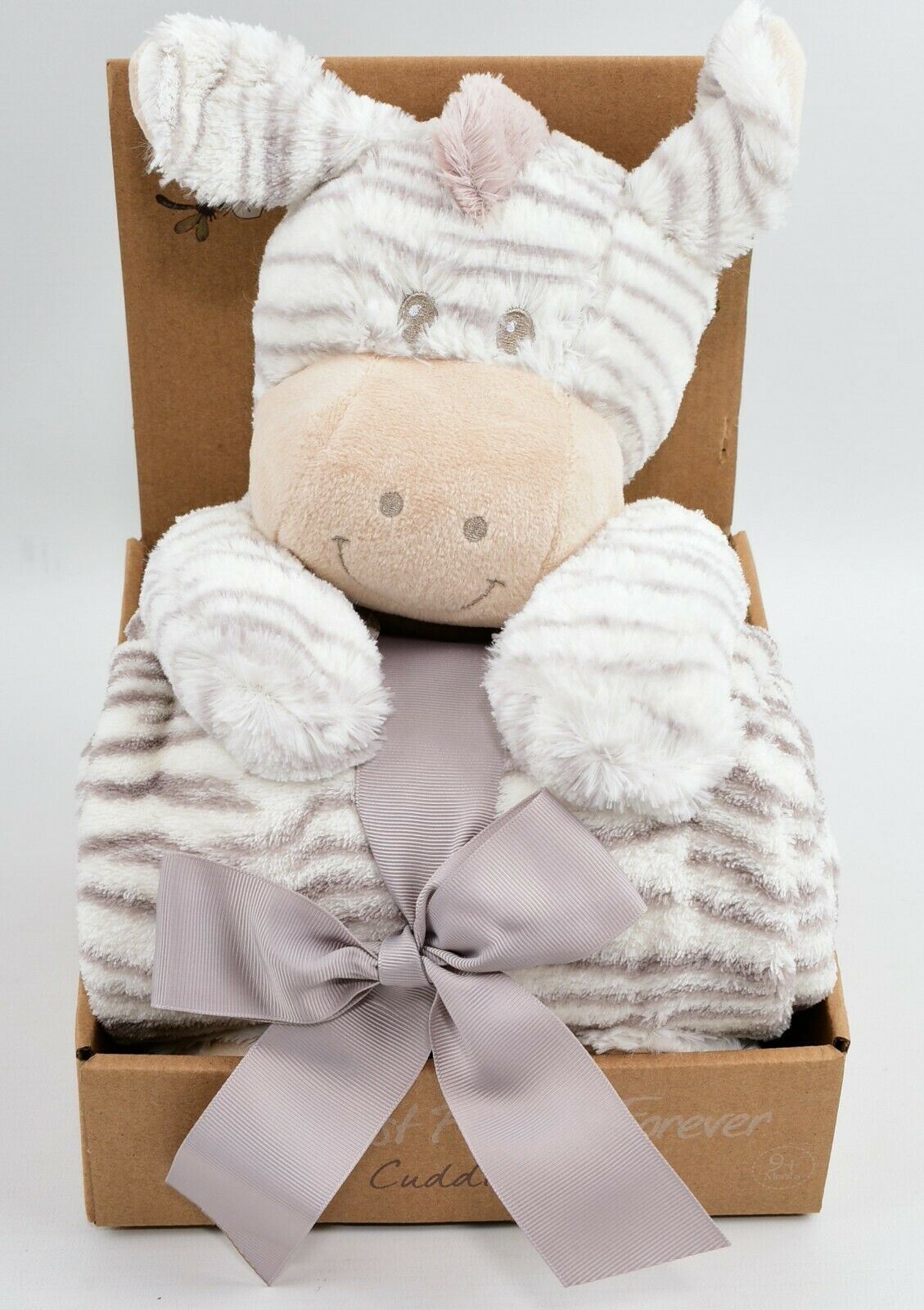 MON PETIT CHOU Plush Toy and Matching Blanket Baby Gift Set, ZEBRA