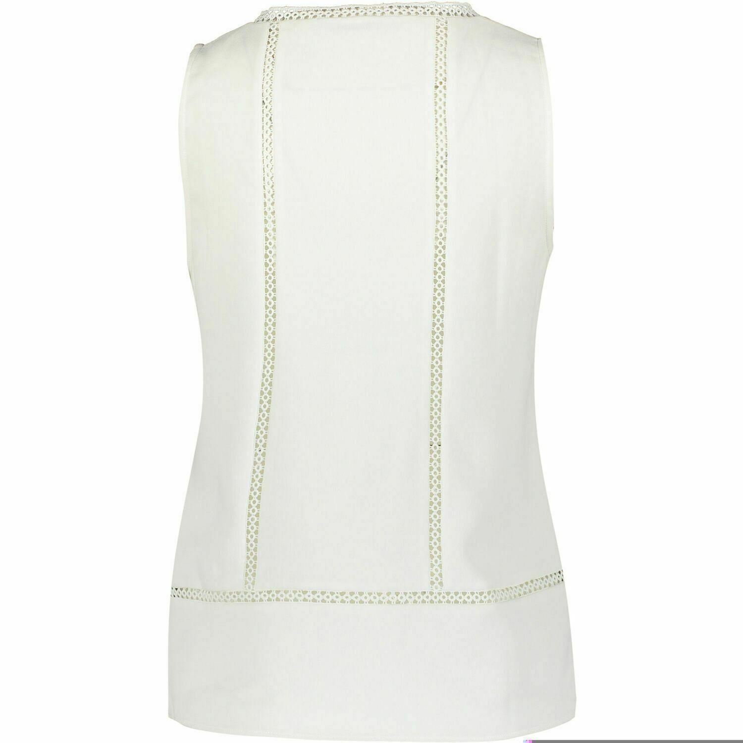 ALLSAINTS Women's CRACE Lace Trim Sleeveless Top, Chalk White, size SMALL