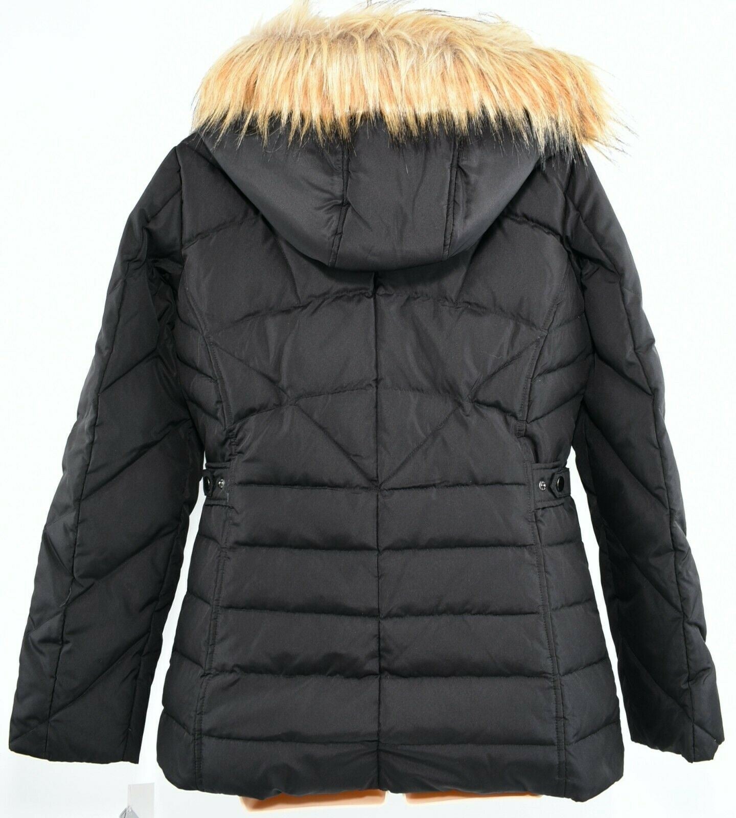 LARRY LEVINE Women's Hooded Feather & Down Coat Jacket, Black, size XS