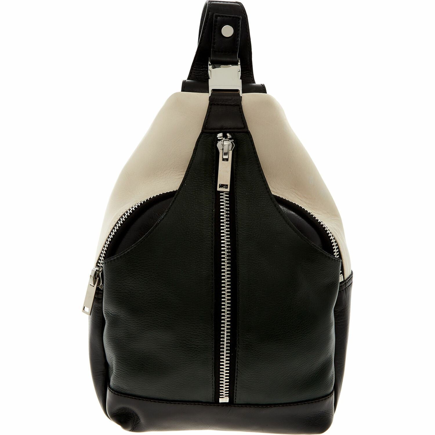 COSTUME NATIONAL LONDON POUCH Green & Black Leather Women's Backpack