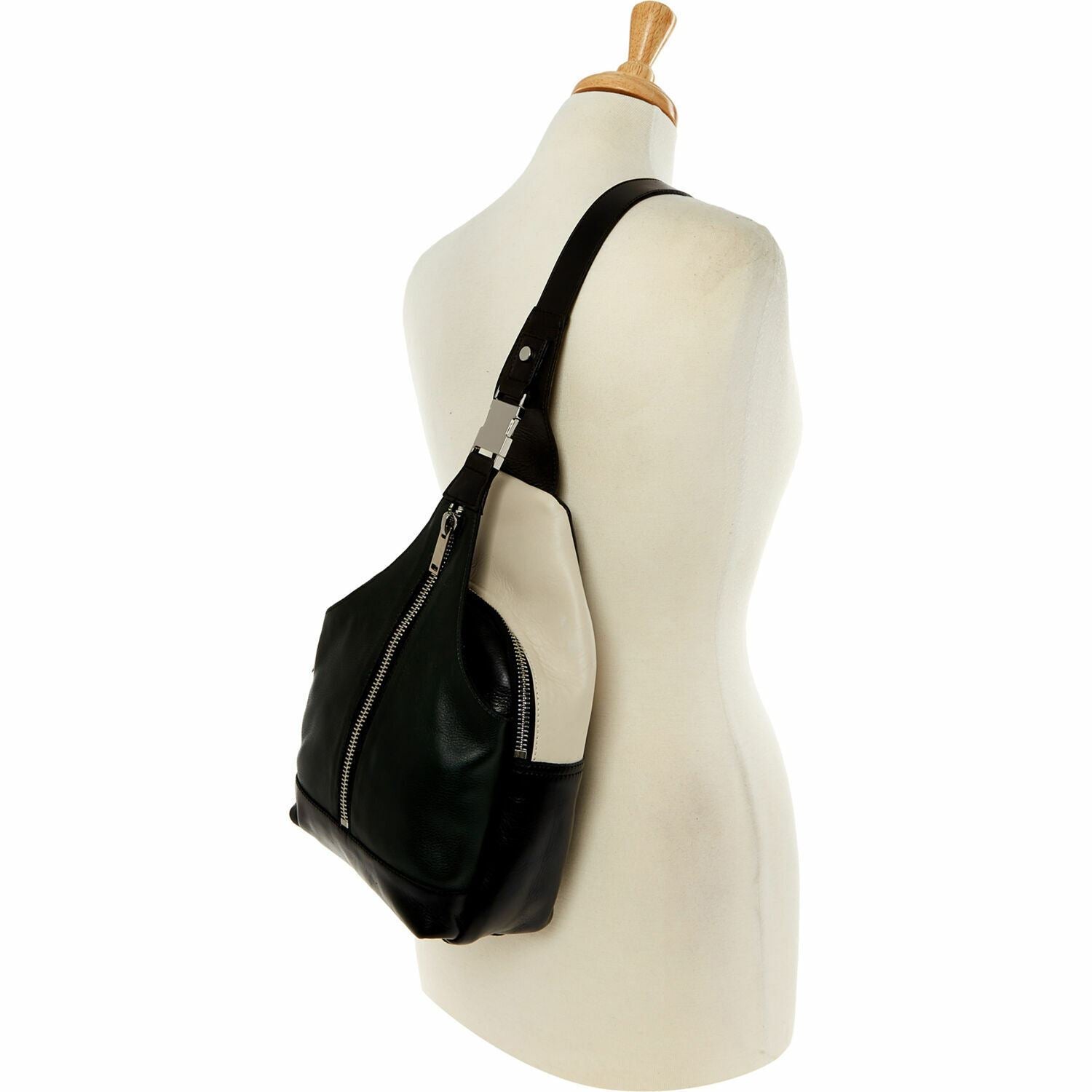 COSTUME NATIONAL LONDON POUCH Green & Black Leather Women's Backpack