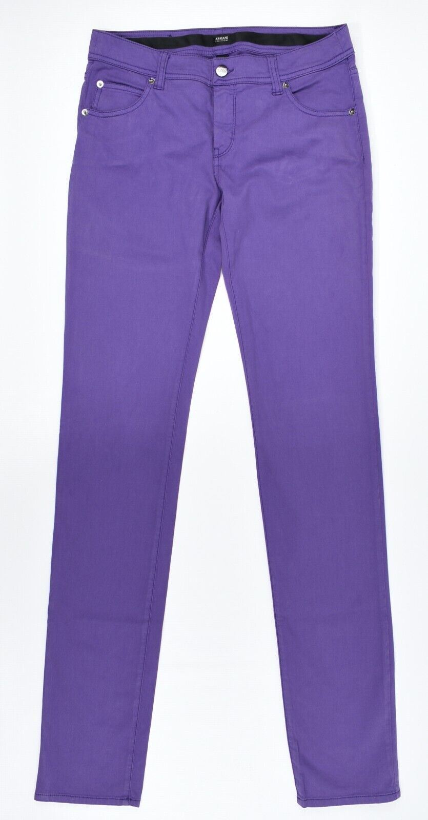 ARMANI COLLEZIONI Women's J36 Low Waist Straight Leg Trousers Purple, W27 Long