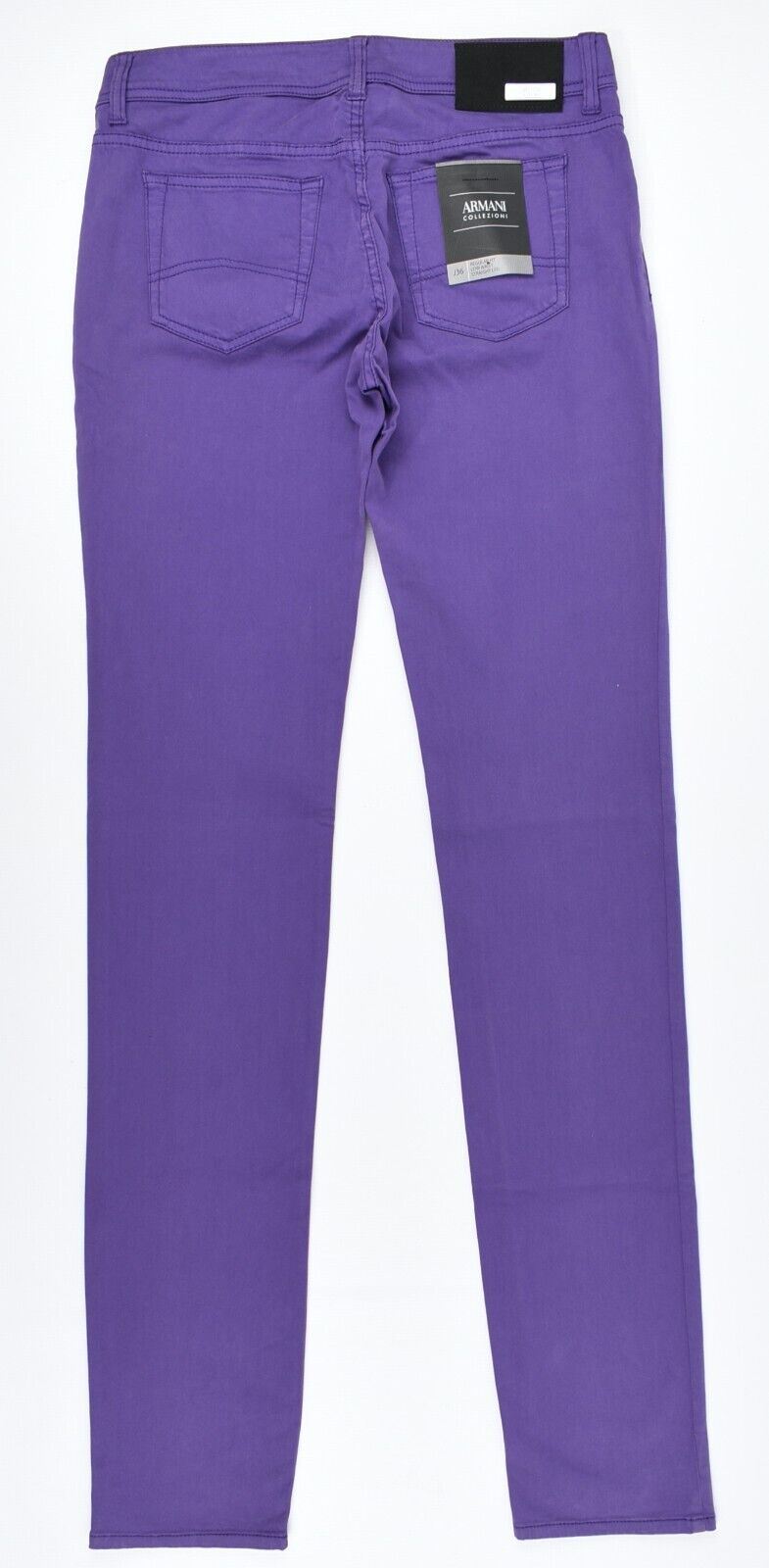 ARMANI COLLEZIONI Women's J36 Low Waist Straight Leg Trousers Purple, W27 Long