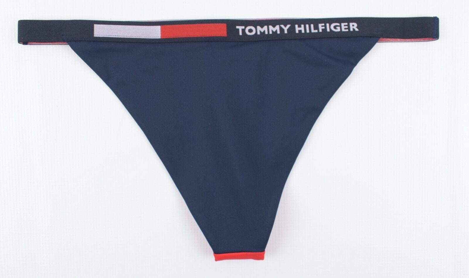 TOMMY HILFIGER Swimwear: Women's Bikini Bottoms, Blue/Red, size M (UK 12)