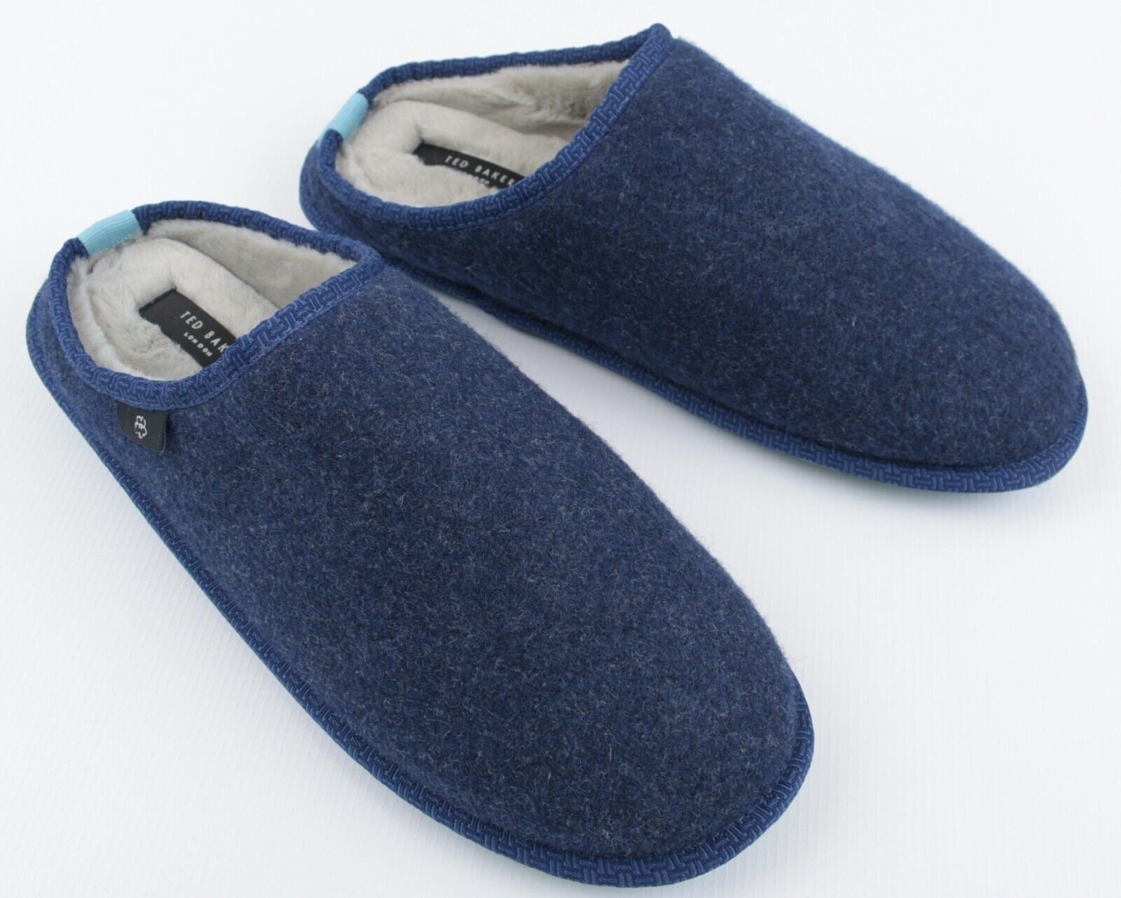 TED BAKER Men's SIMONN Felt Mulet Sole Slippers, Blue, size UK 9 /EU 43