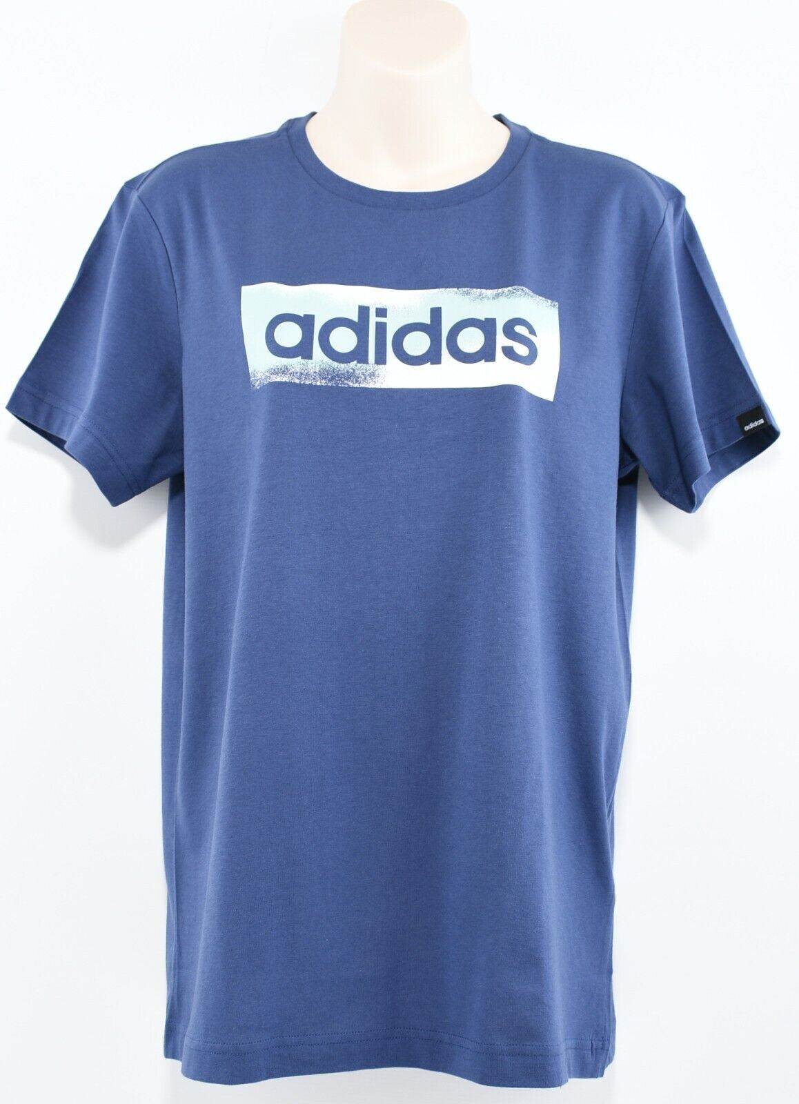 ADIDAS Women's Crew Neck Logo T-shirt, Tee, Indigo Blue, size XS (UK 4-6)