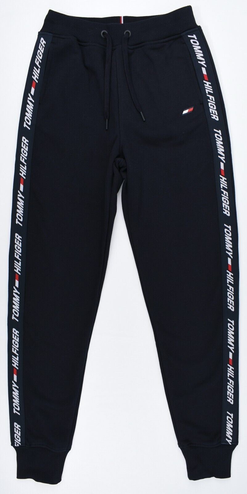 TOMMY HILFIGER Women's Logo Tape Organic Cotton Joggers, Dark Blue, size XS