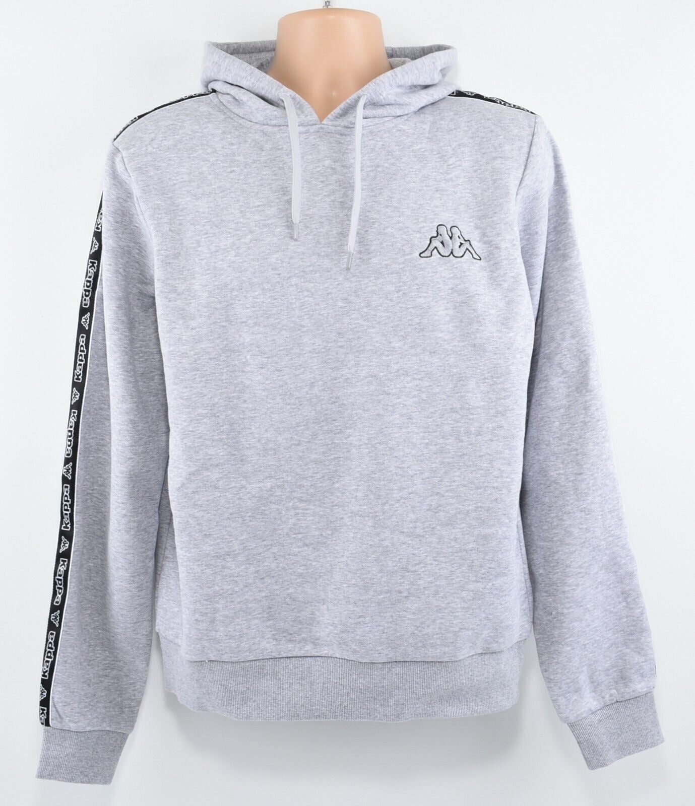 KAPPA Men's Hooded Sweatshirt, Hoodie, Sleeve Logo Tape, Grey, size M