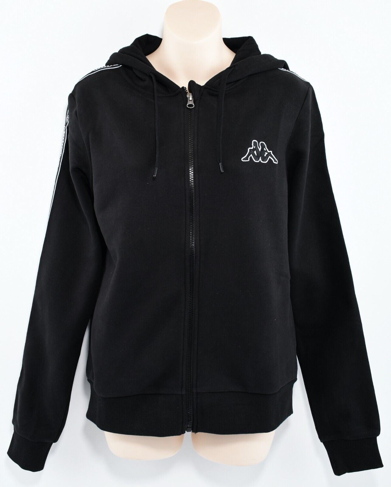 KAPPA Women's Full Zip Hoodie Jacket Sweatshirt, Black, size M (UK 12)