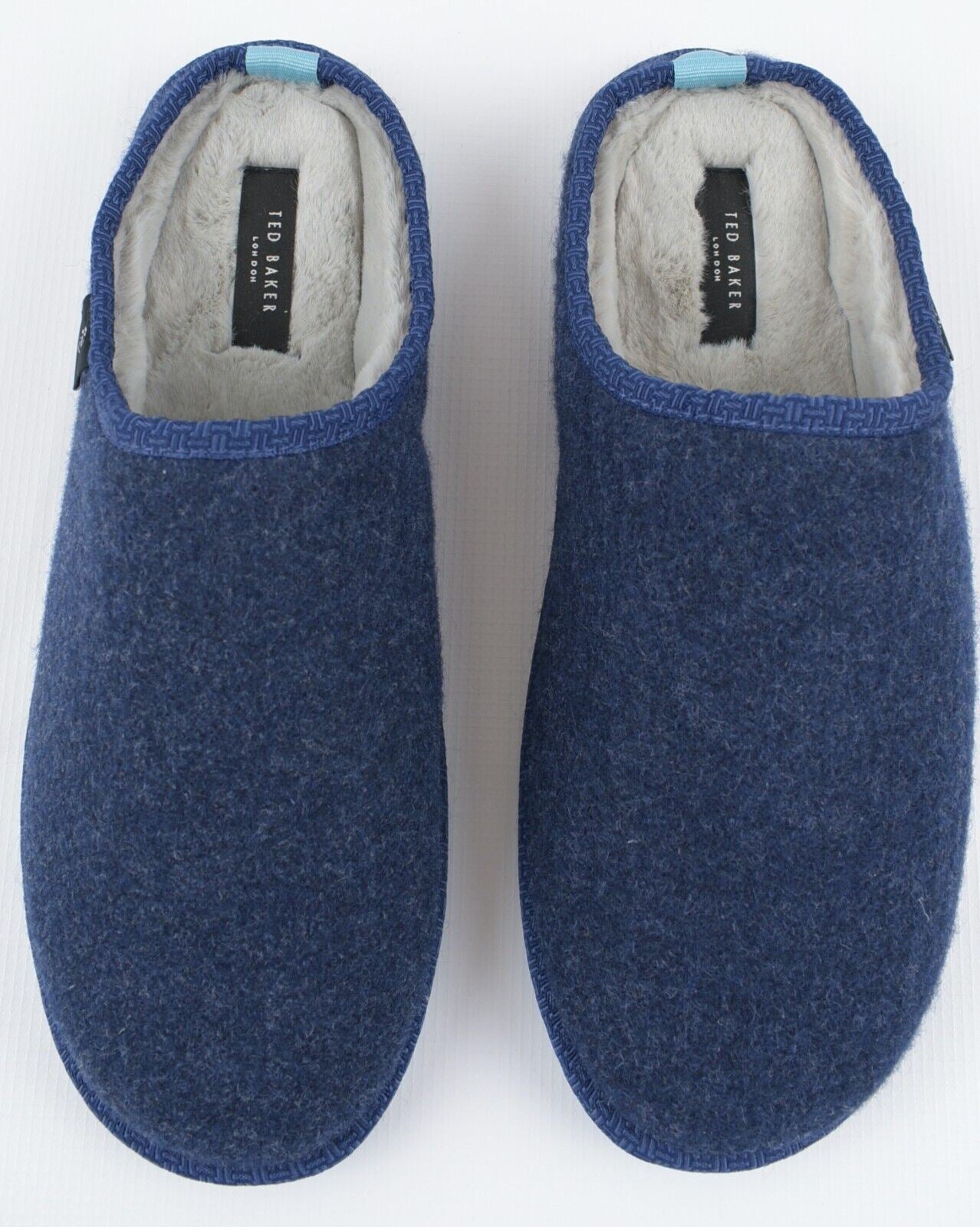 TED BAKER Men's SIMONN Felt Mulet Sole Slippers, Blue, size UK 10 /EU 44