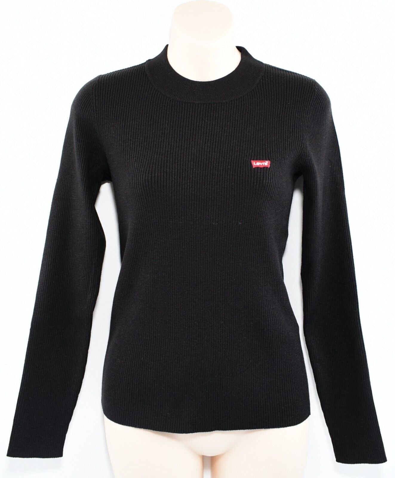 LEVI'S Women's Slim Fit Rib Knit Jumper /Sweater, Caviar Black, size XS (UK 8)