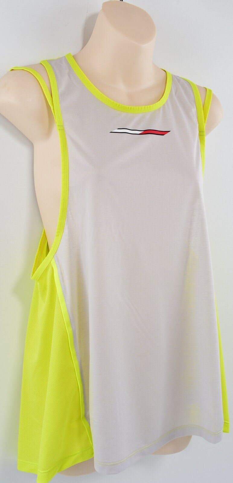 TOMMY HILFIGER Activewear Women's Relaxed Tank Top, Lemon Lime, size M (UK 12)