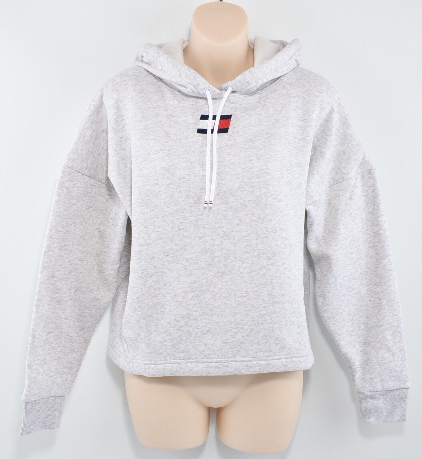 TOMMY HILFIGER - TOMMY SPORT Women's Cropped Hoodie, Light Grey Heather, size S