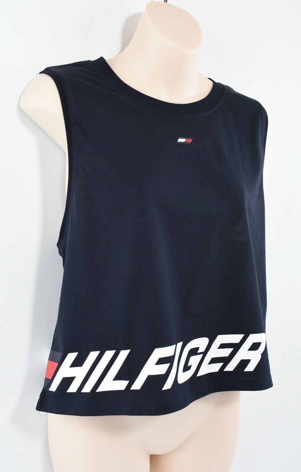 TOMMY HILFIGER Women's Tank Top, Organic Cotton, Blue, size S (UK 10)