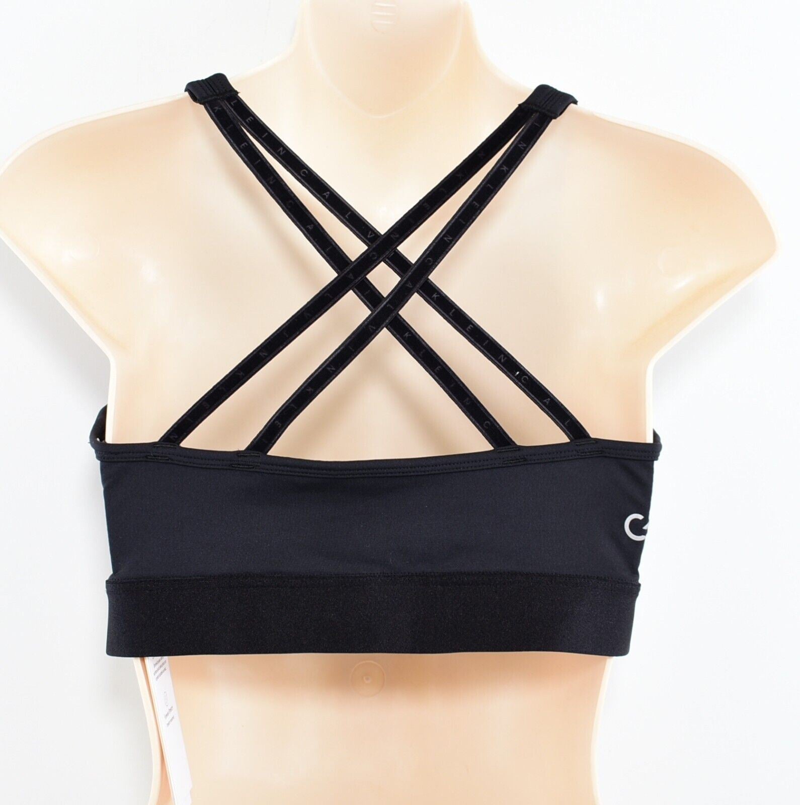 CALVIN KLEIN Women's High Neck Sports Bra, Medium Support, Black, size M UK 12