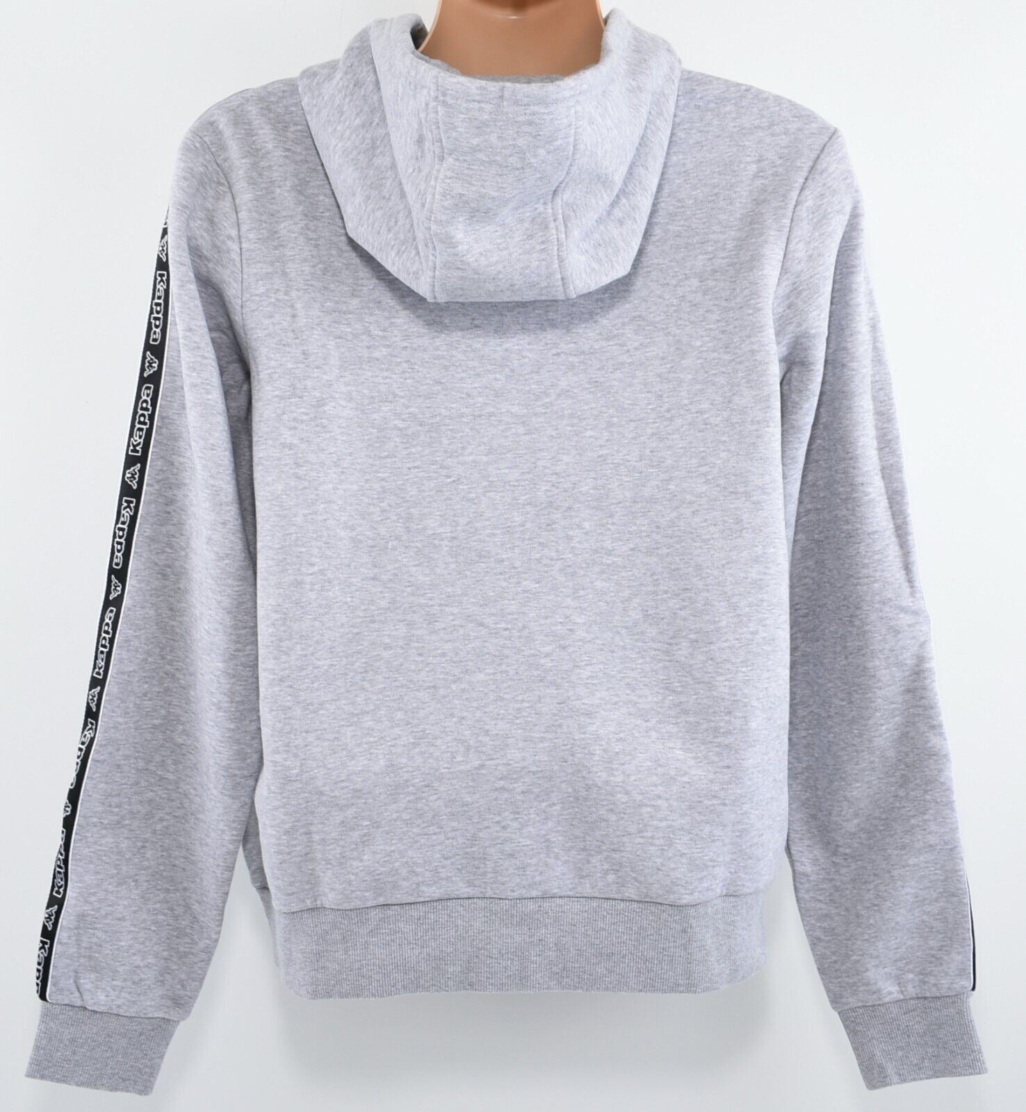 KAPPA Men's Hoodie Sweatshirt, Sleeve Logo Tape, Grey, size XL