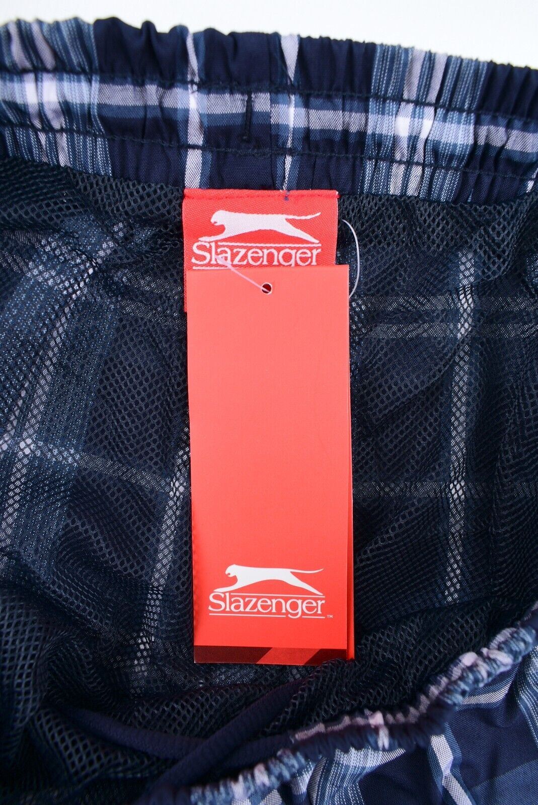 SLAZENGER Men's Blue Checked Shorts, size LARGE