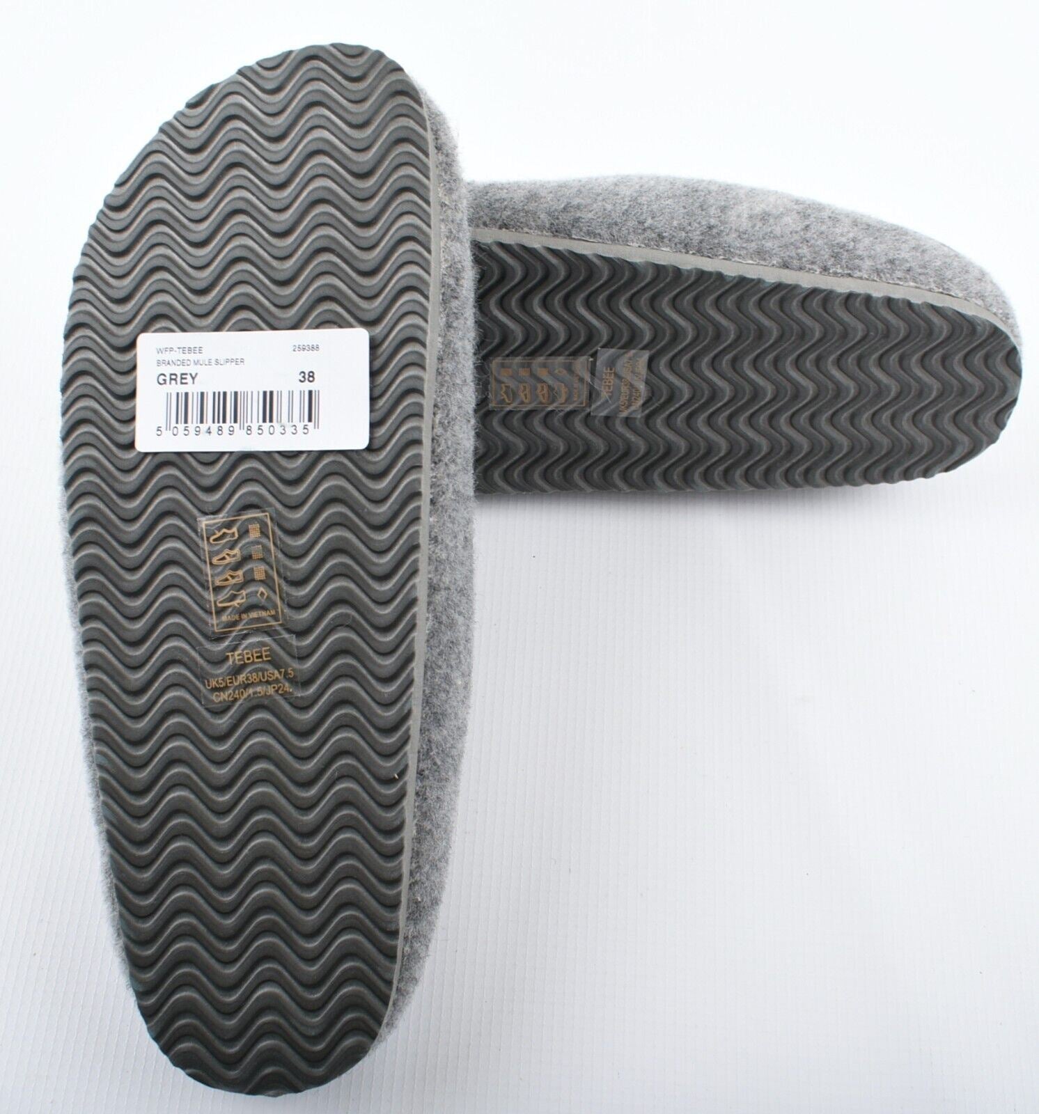 TED BAKER Women's TEBEE Branded Mule Slippers, Grey, size UK 6 / EU 39