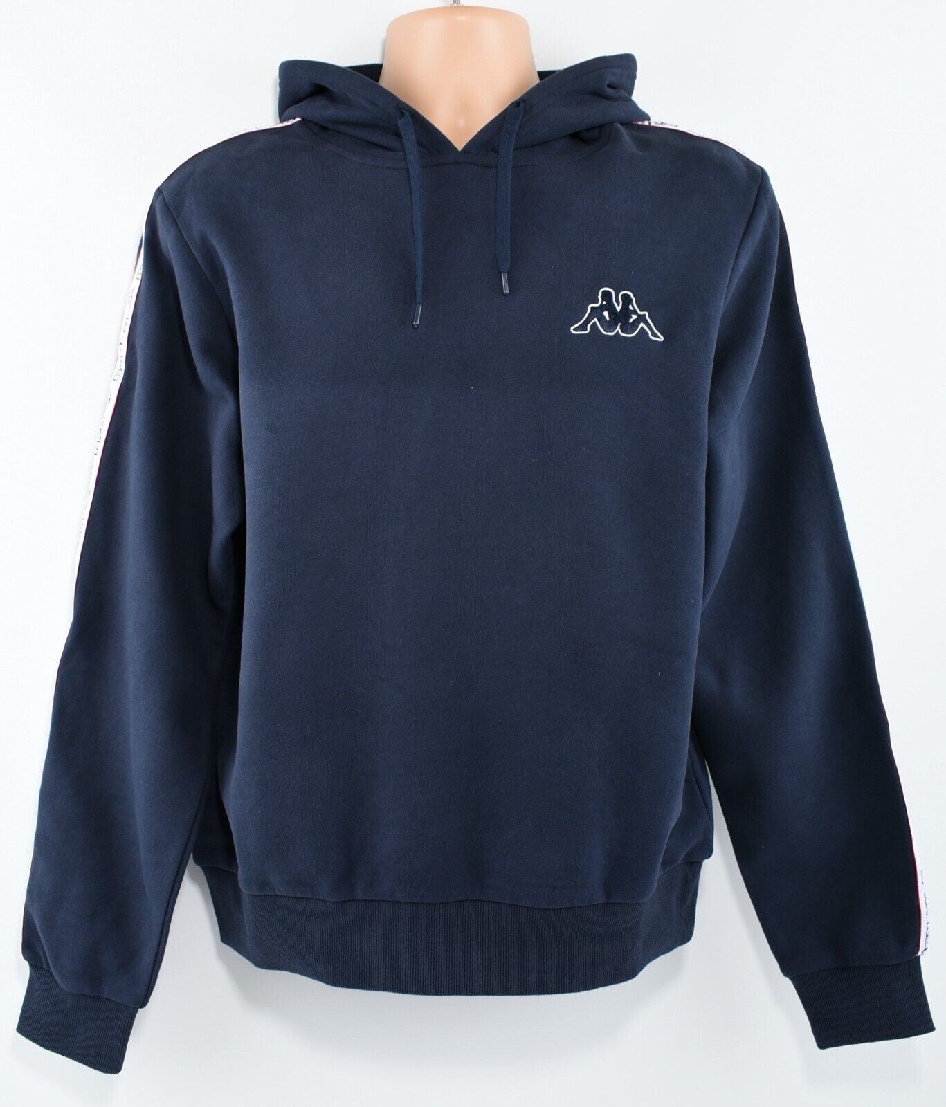 KAPPA Men's Hooded Sweatshirt, Hoodie, Sleeve Logo Tape, Navy Blue, size L