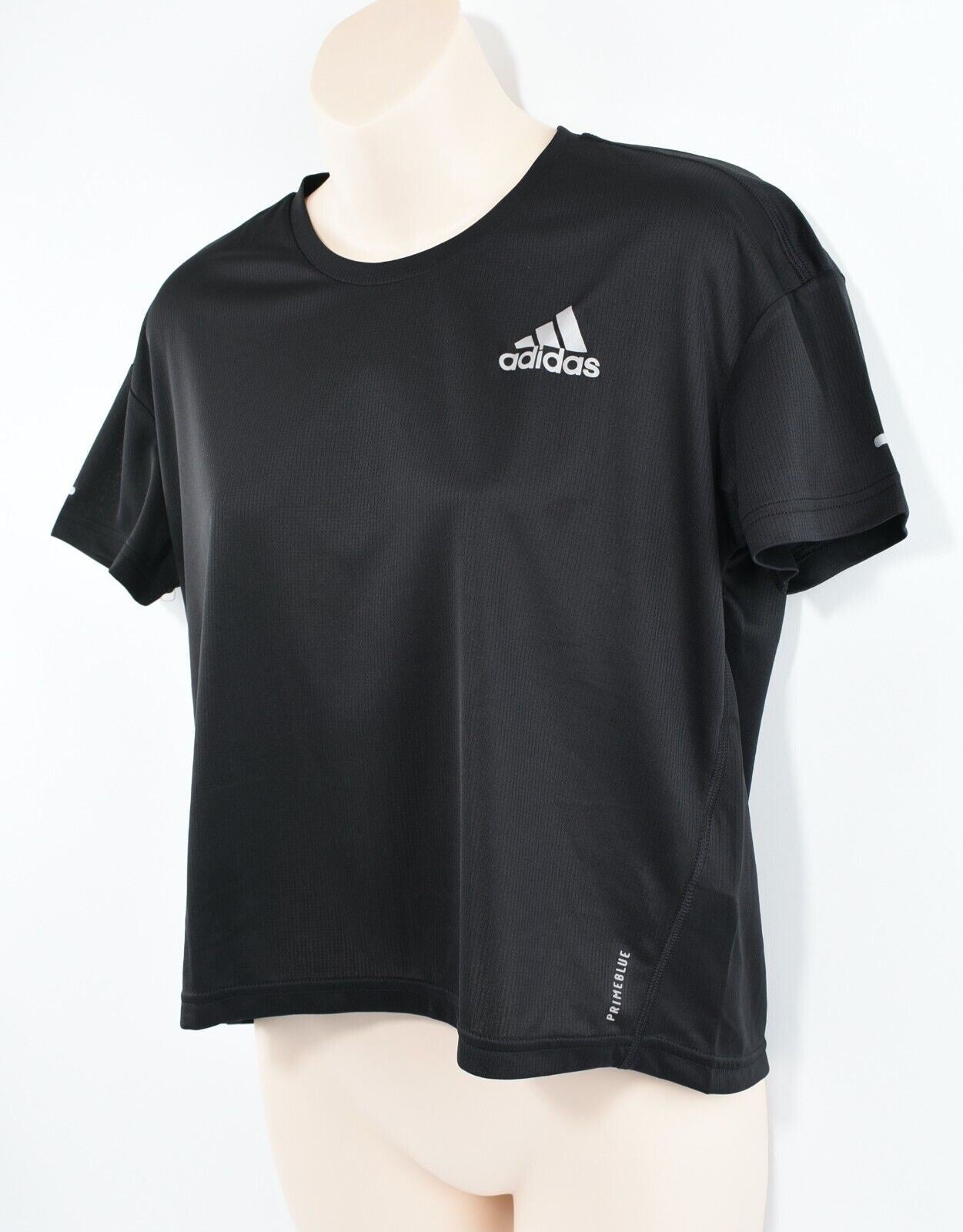 ADIDAS Women's Primeblue Sports Running Tee, T-shirt, Black, size L (UK 16-18)