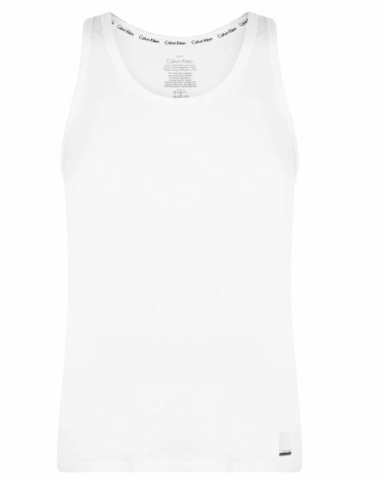 CALVIN KLEIN Men's 2-Pack White Cotton Tank Tops, Vests, size M (38"-40" chest)